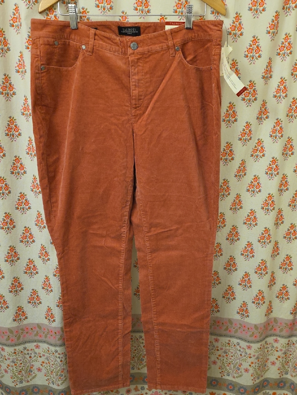 Talbots Burnt Orange Corduroy Straight Pants